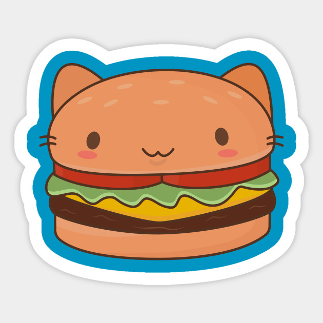 Kawaii Cat Burger T-Shirt